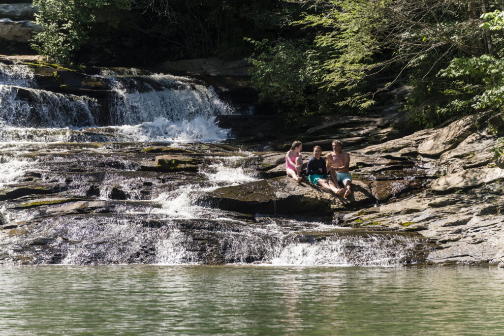 waterfalls in the mountains