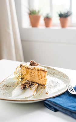 a piece of Chef Furmanek's cheesecake